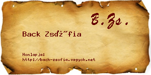 Back Zsófia névjegykártya