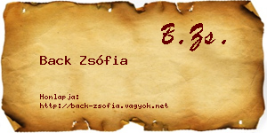 Back Zsófia névjegykártya