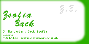 zsofia back business card